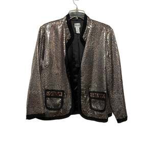 Chicos Sequined Gold Blazer